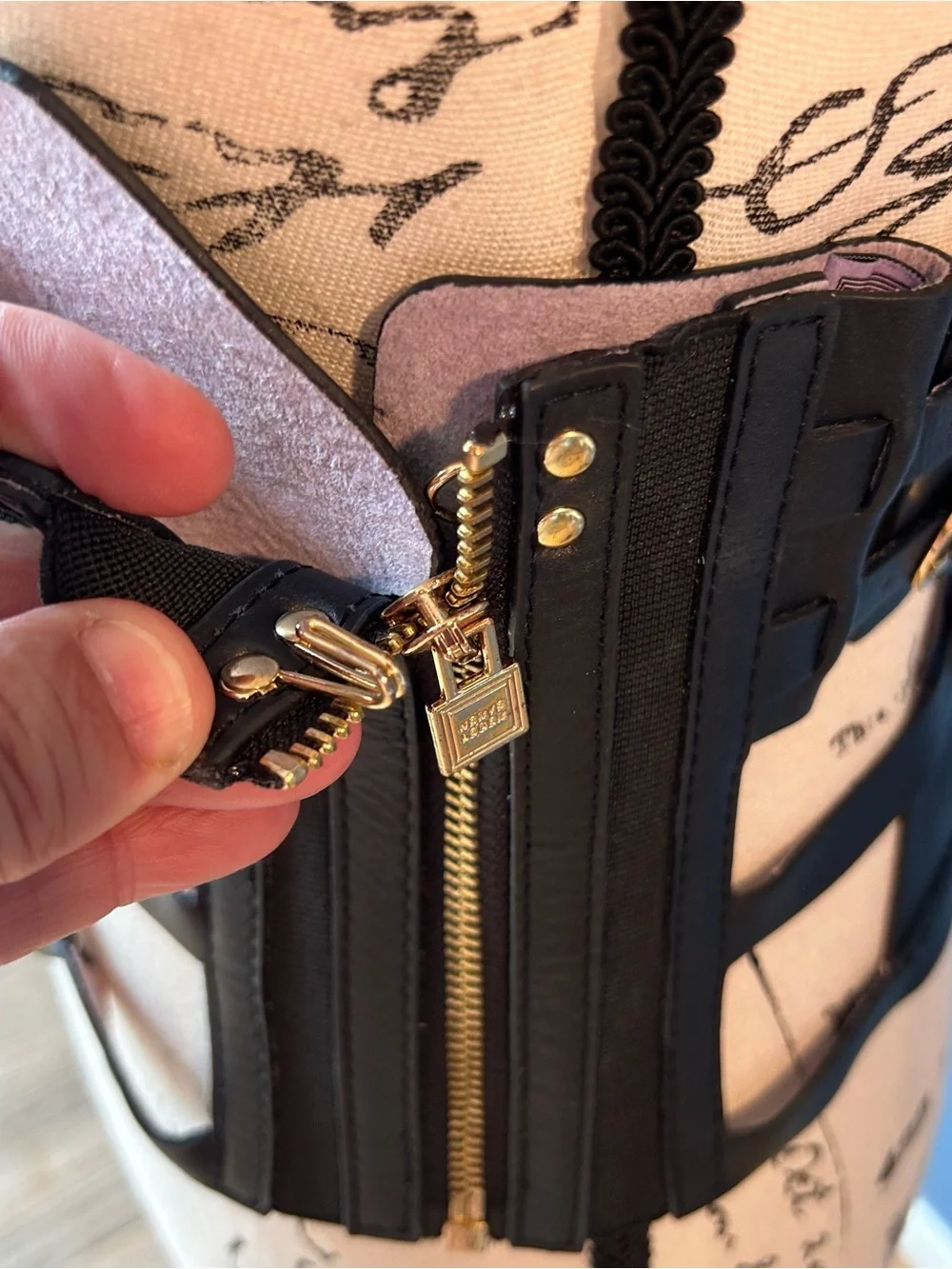 HERVE LEGER STRAPPY LEATHER HARNESS BELT
